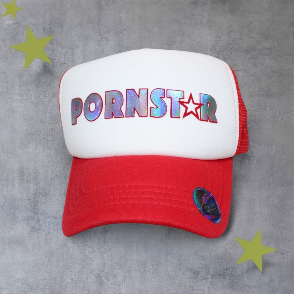 Y2K Trucker Hat ✦ “Pornstar” Graphic Cap by Bunny Holiday LA